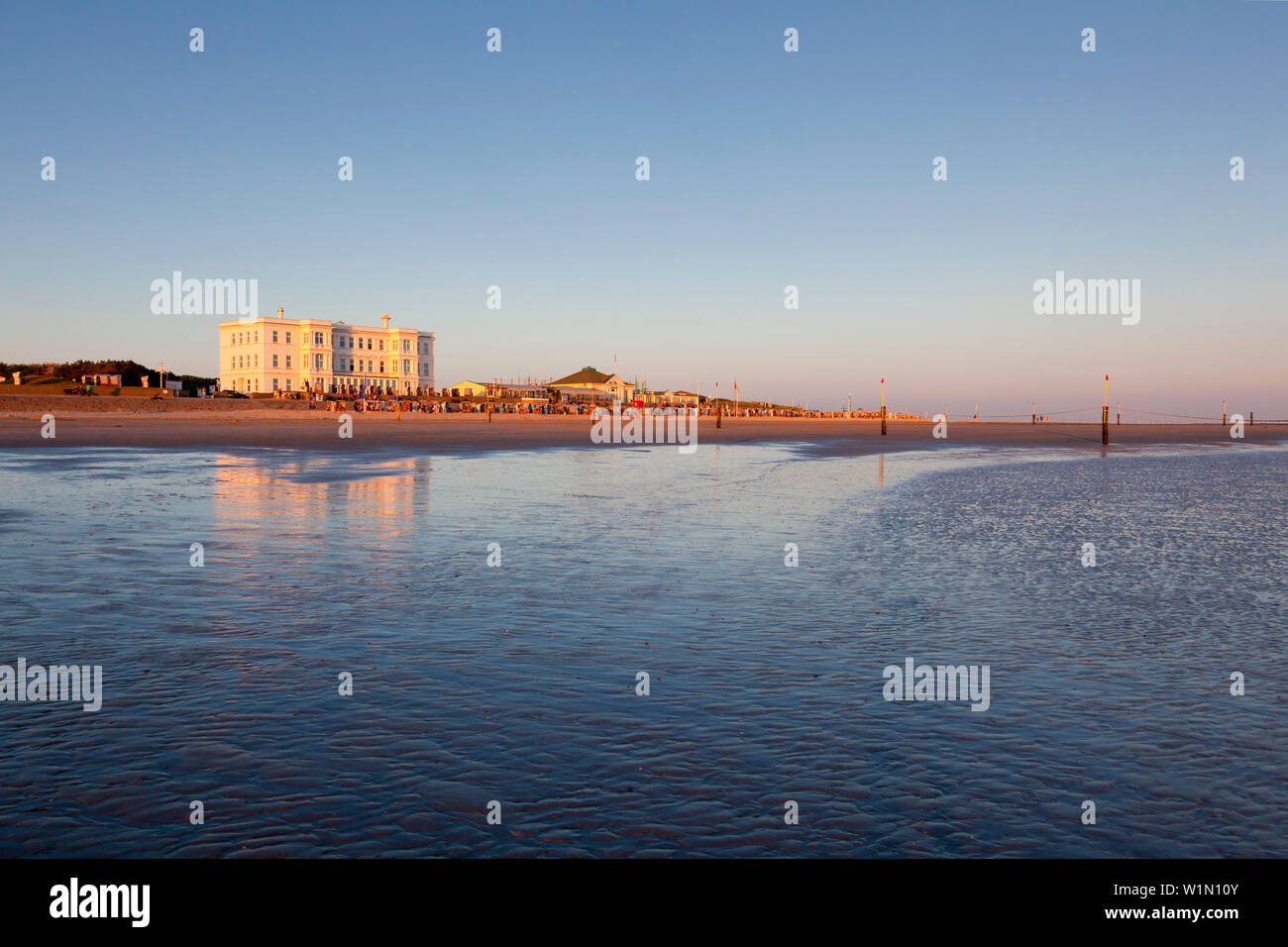 Weststrand in the evening, Norderney, Ostfriesland, Lower Saxony, Germany Stock Photo