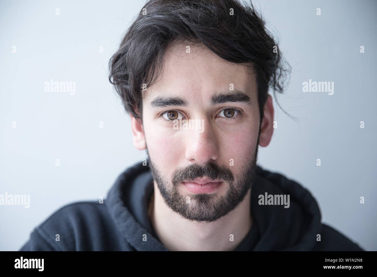 Potrait of a young man, Andermatt, Uri, Switzerland Stock Photo