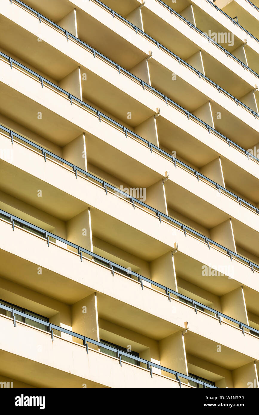 Front of a typical high rise residencial building in downtown Malaga