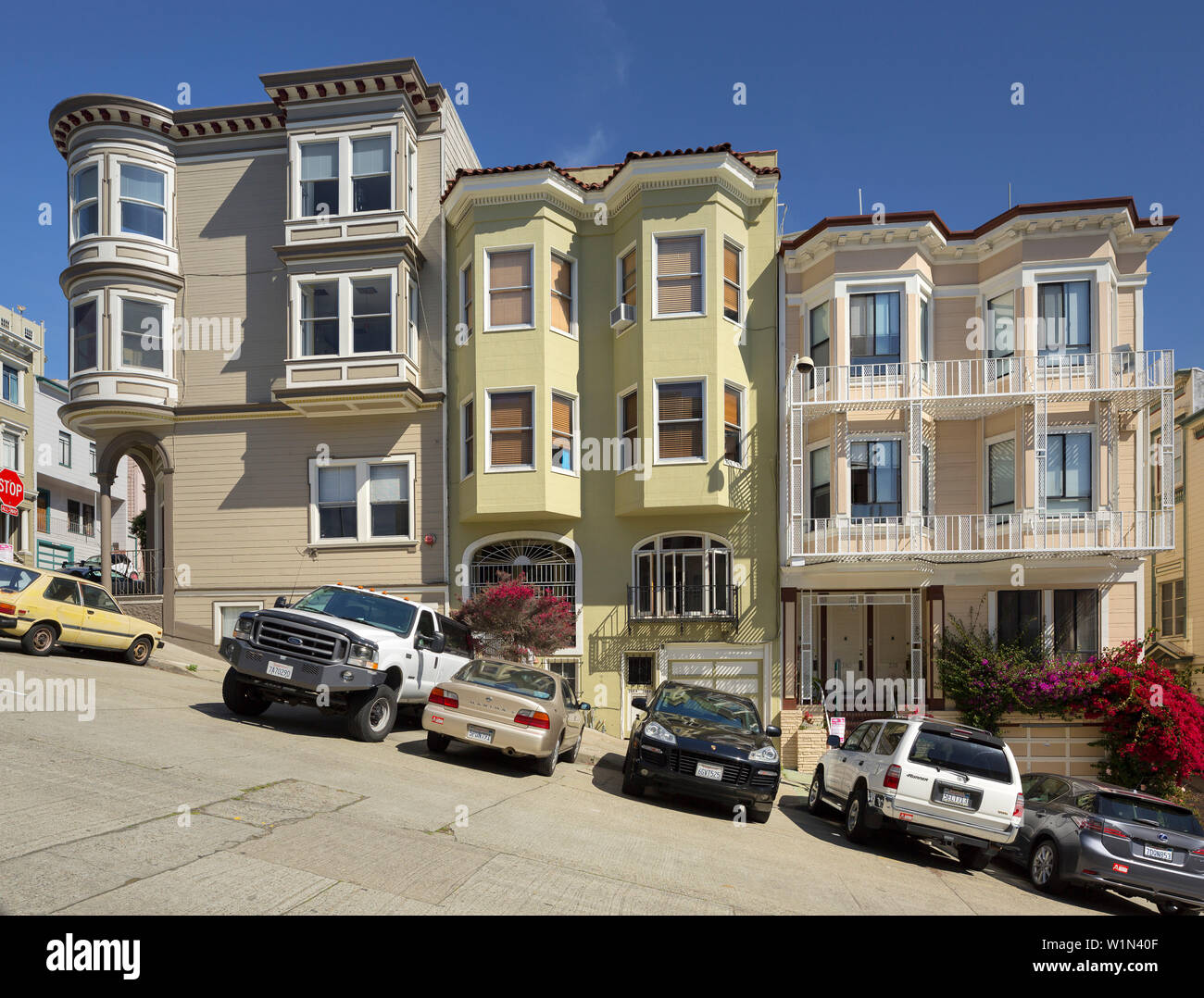 Houses in Montgomery Street, Telegraph Hill, San Francisco, California