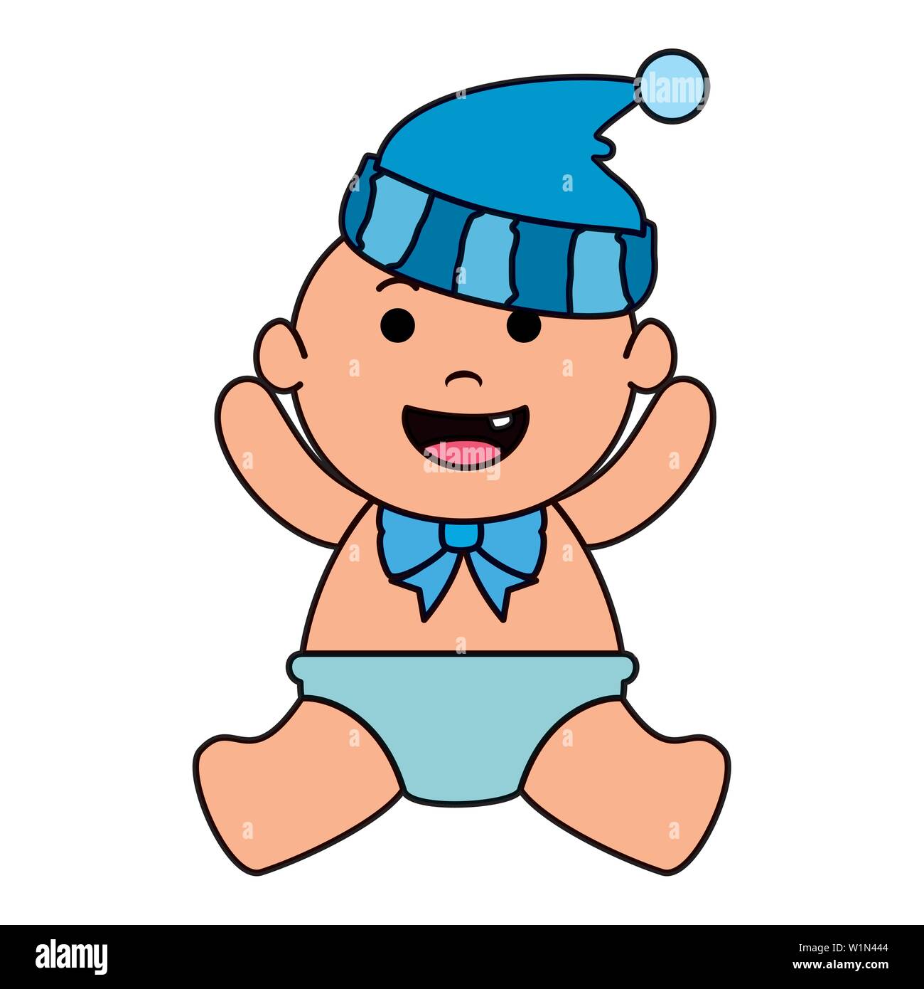 cute little baby boy with hat Stock Vector Image & Art - Alamy