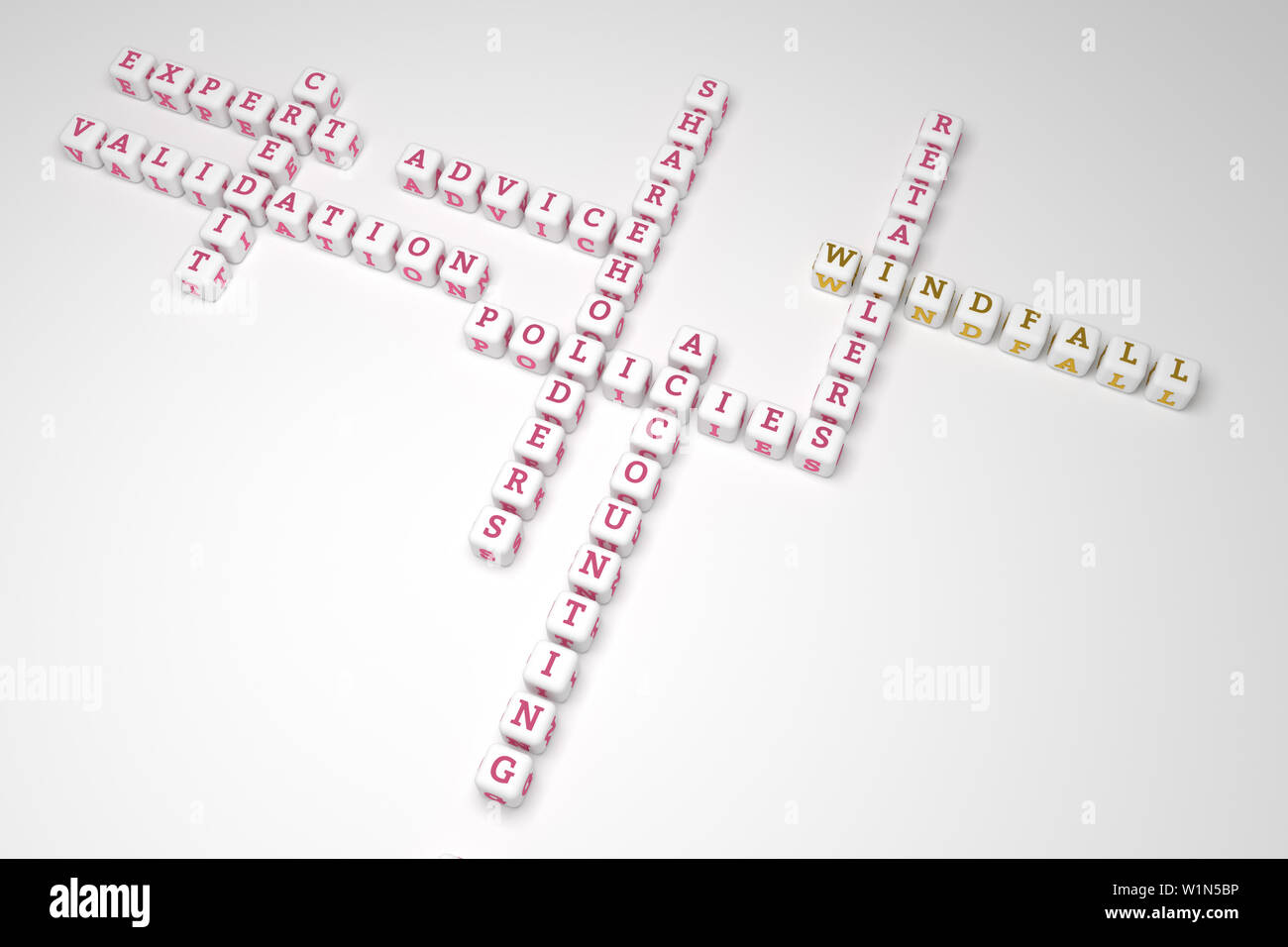 Windfall, finance keyword crossword. For web page or design, as graphic