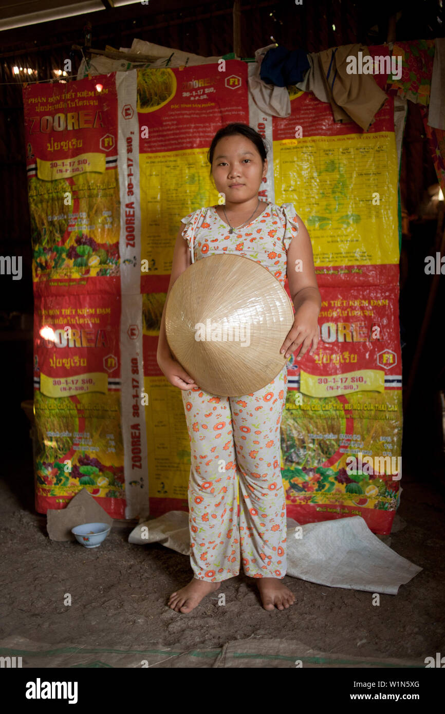 portrait of a young Vietnamese girl at her home Stock Photo