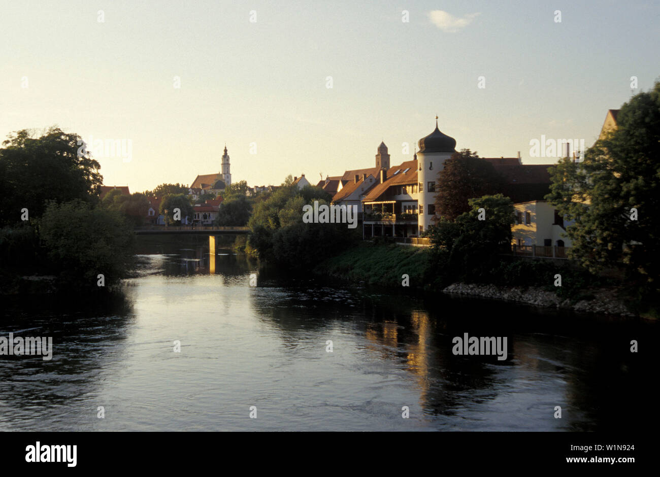 Donauwoerth, river Donau, Bavaria, Germany, Europe Stock Photo
