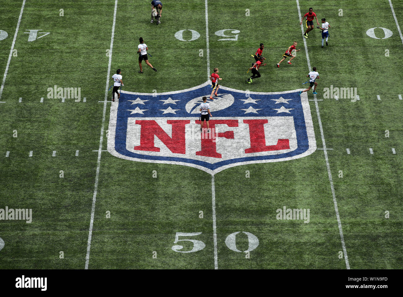 General view of the NFL Flag Championships at The Tottenham Hotspur Stadium, London. Stock Photo