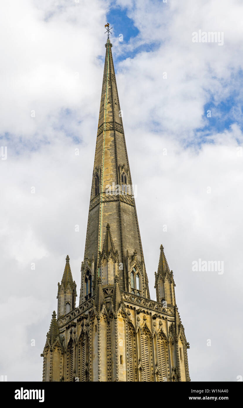 Spire of St Mary Redcliffe Church in Bristol West of England Stock Photo