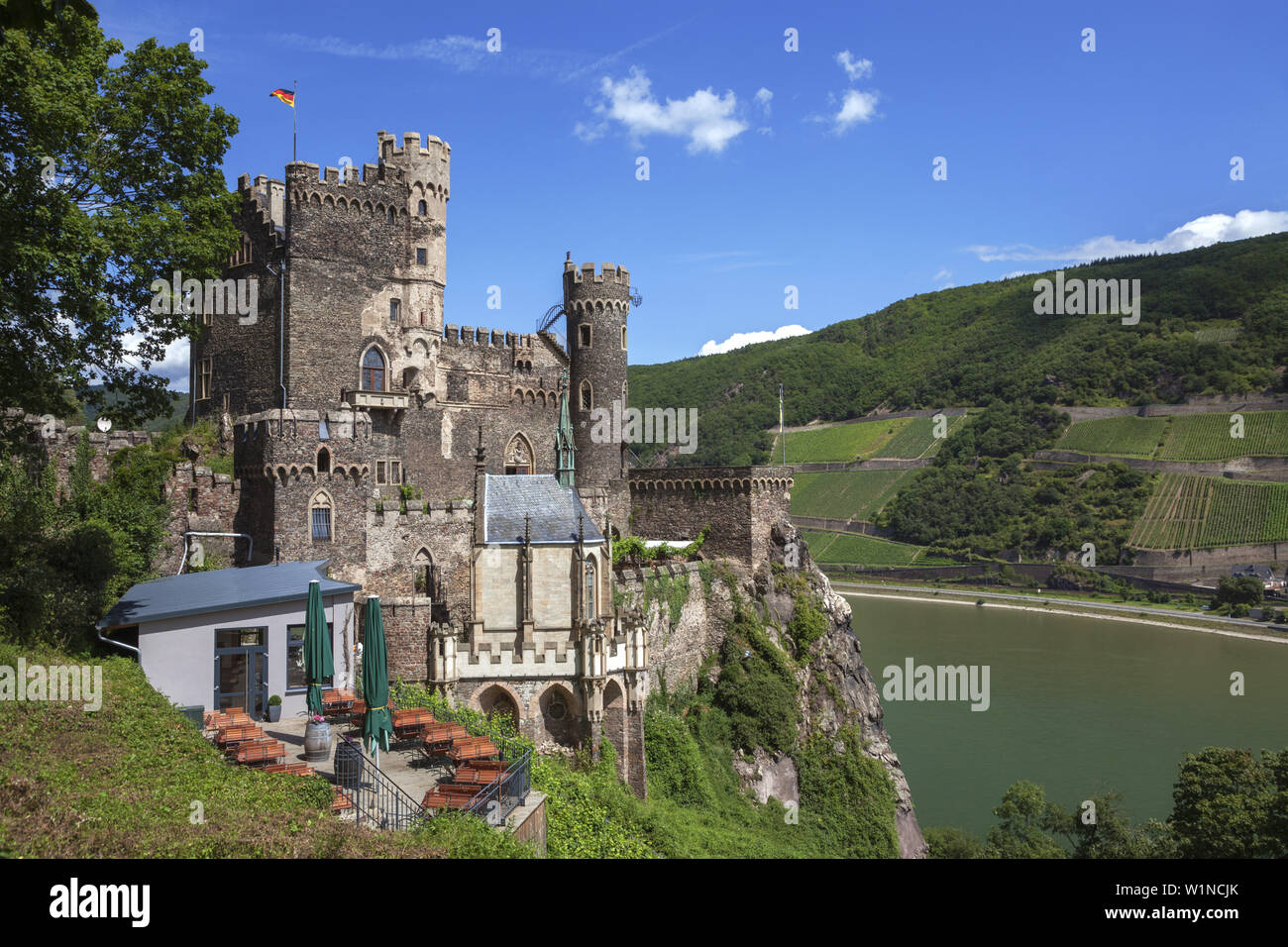 Burg rheinstein castle above river hi-res stock photography and images ...