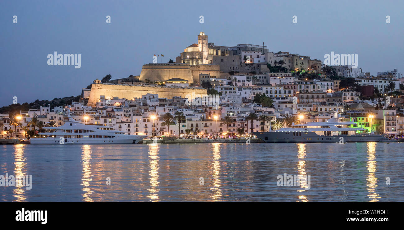 Harbour, Dalt Vila, Eivissa, Ibiza, Balearic Islands, Spain Stock Photo