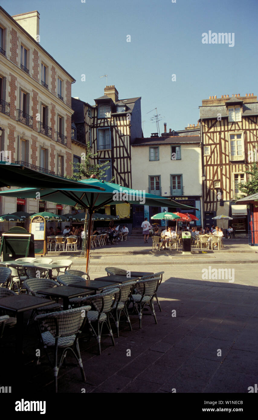 Café, Rennes, Brittany, France, Europe Stock Photo - Alamy