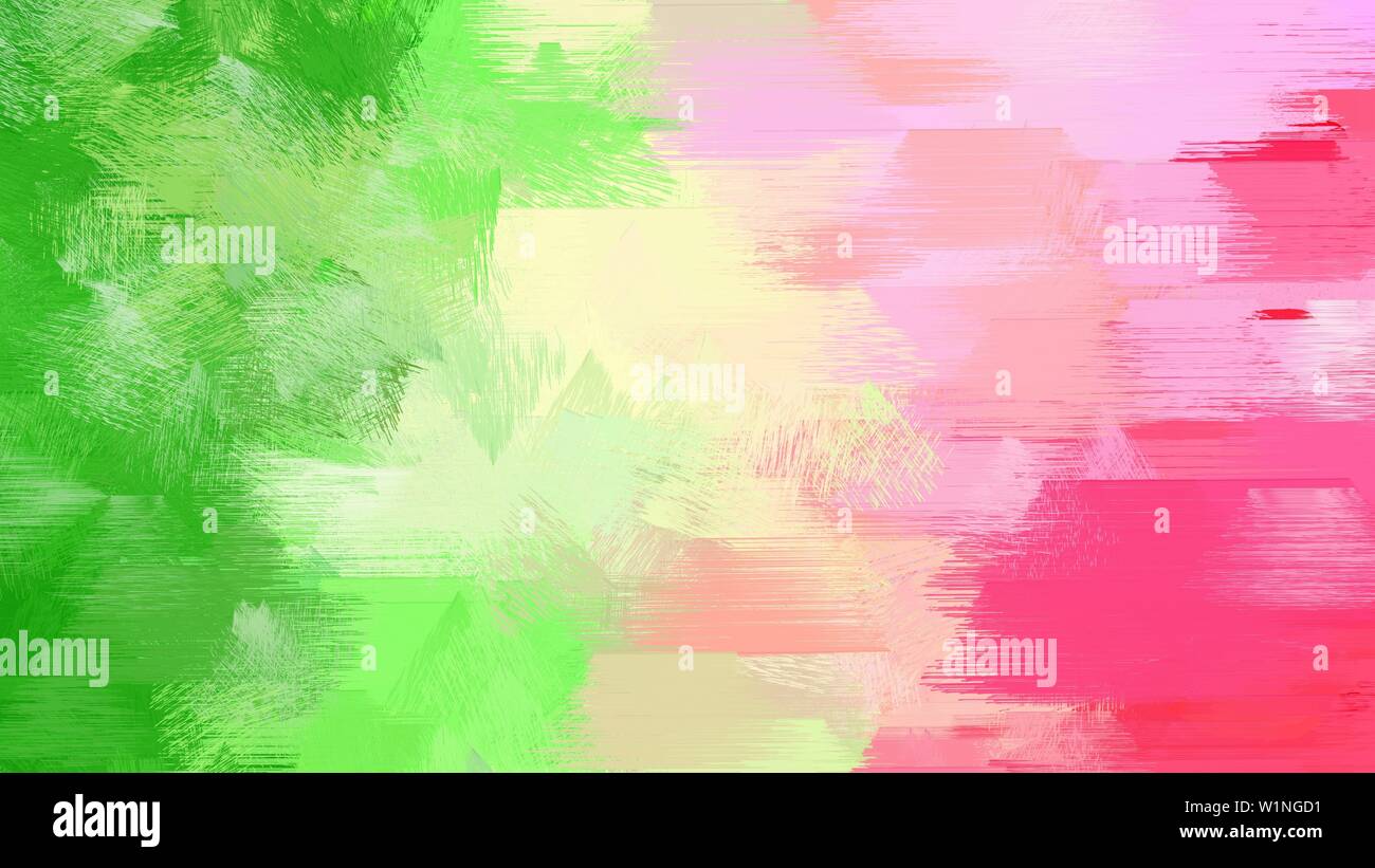 dirty brushed grunge background with baby pink, lime green and pastel red colors. use it as wallpaper or graphic element for poster, canvas or creativ Stock Photo