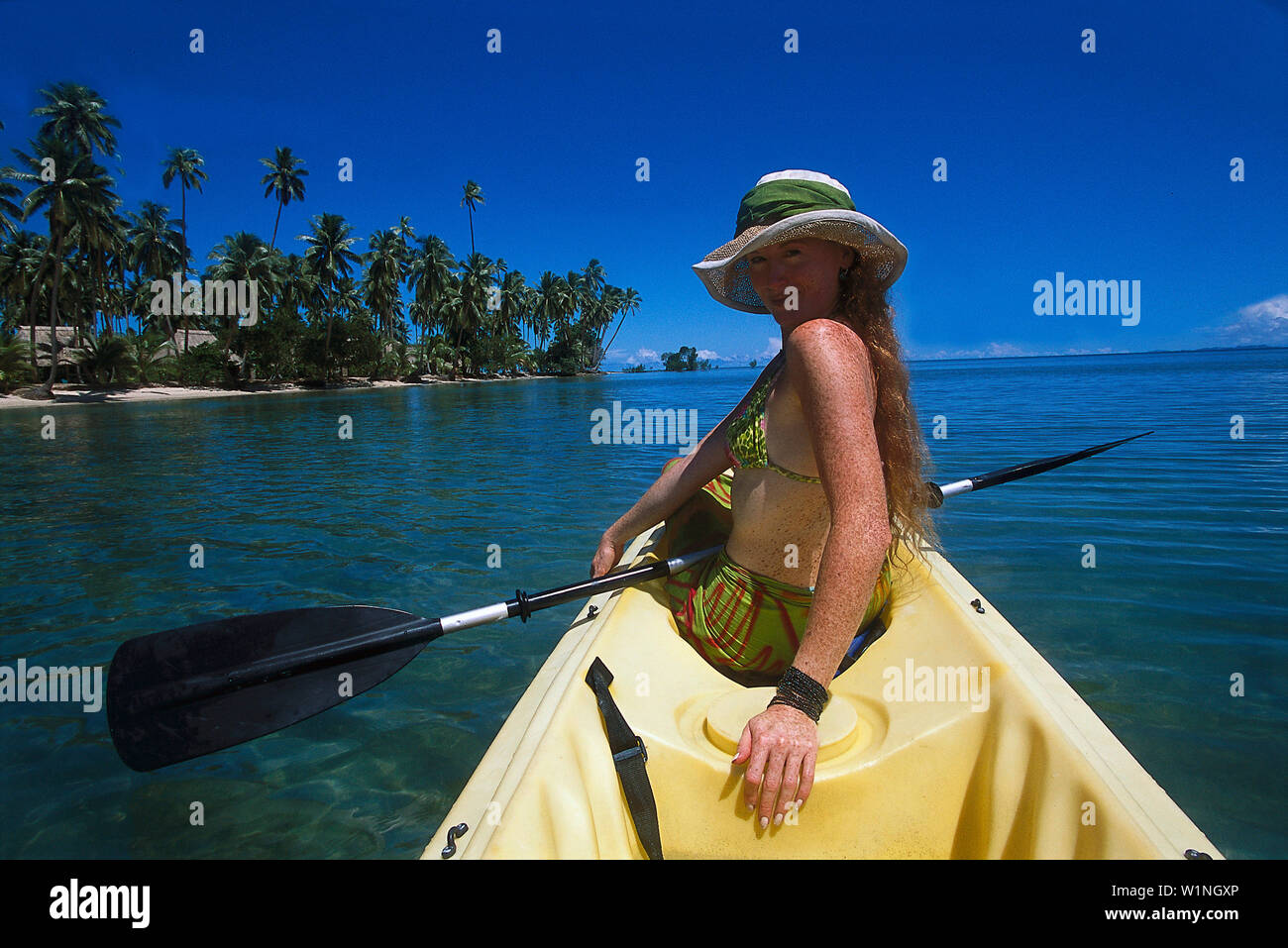 Canoe, Jean-Michel Cousteau, Resort, near Savusavu Vanua Levu, Fiji Stock Photo