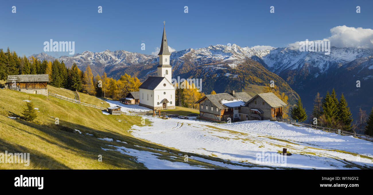 Church Marterle, Rangersdorf, Mölltal, Kreuzeckgruppe, Hohe Tauern, Carinthia, Austria Stock Photo