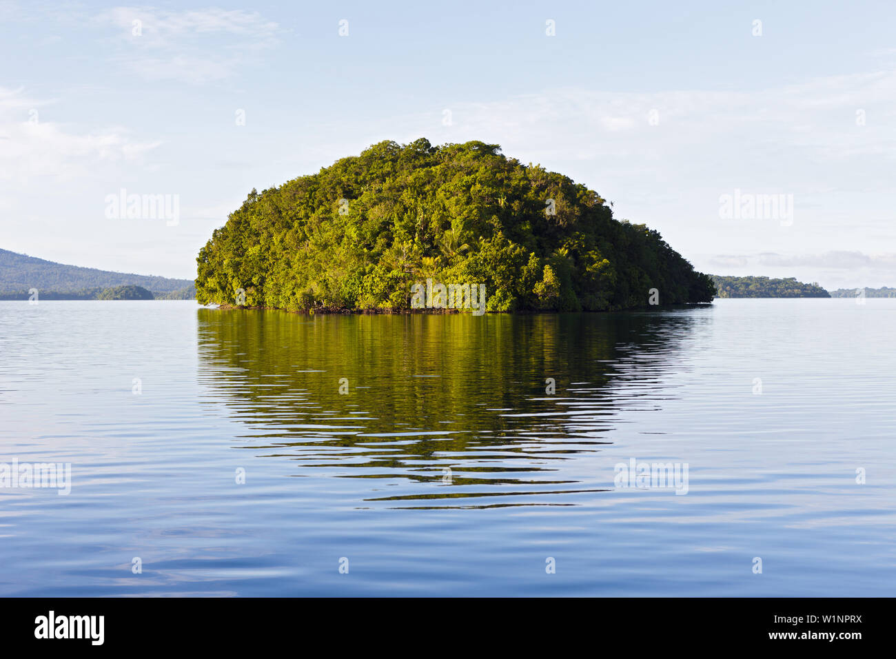 Tropical Island, Marovo Lagoon, Solomon Islands Stock Photo