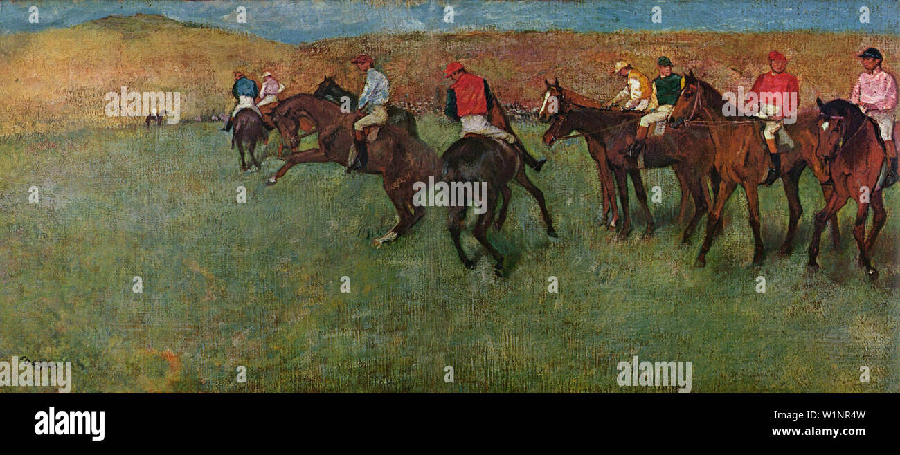 Edgar Degas - At Races Before Start C 1892 Stock Photo - Alamy
