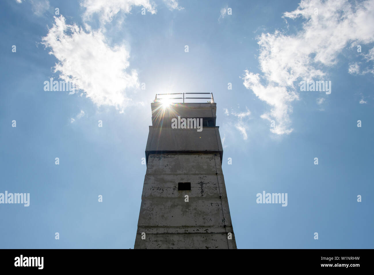 01 July 2019, Saxony-Anhalt, Sorge: A former watchtower stands in the border museum Sorge. The museum is located directly on the Green Belt of Saxony-Anhalt. Photo: Klaus-Dietmar Gabbert/dpa-Zentralbild/ZB Stock Photo