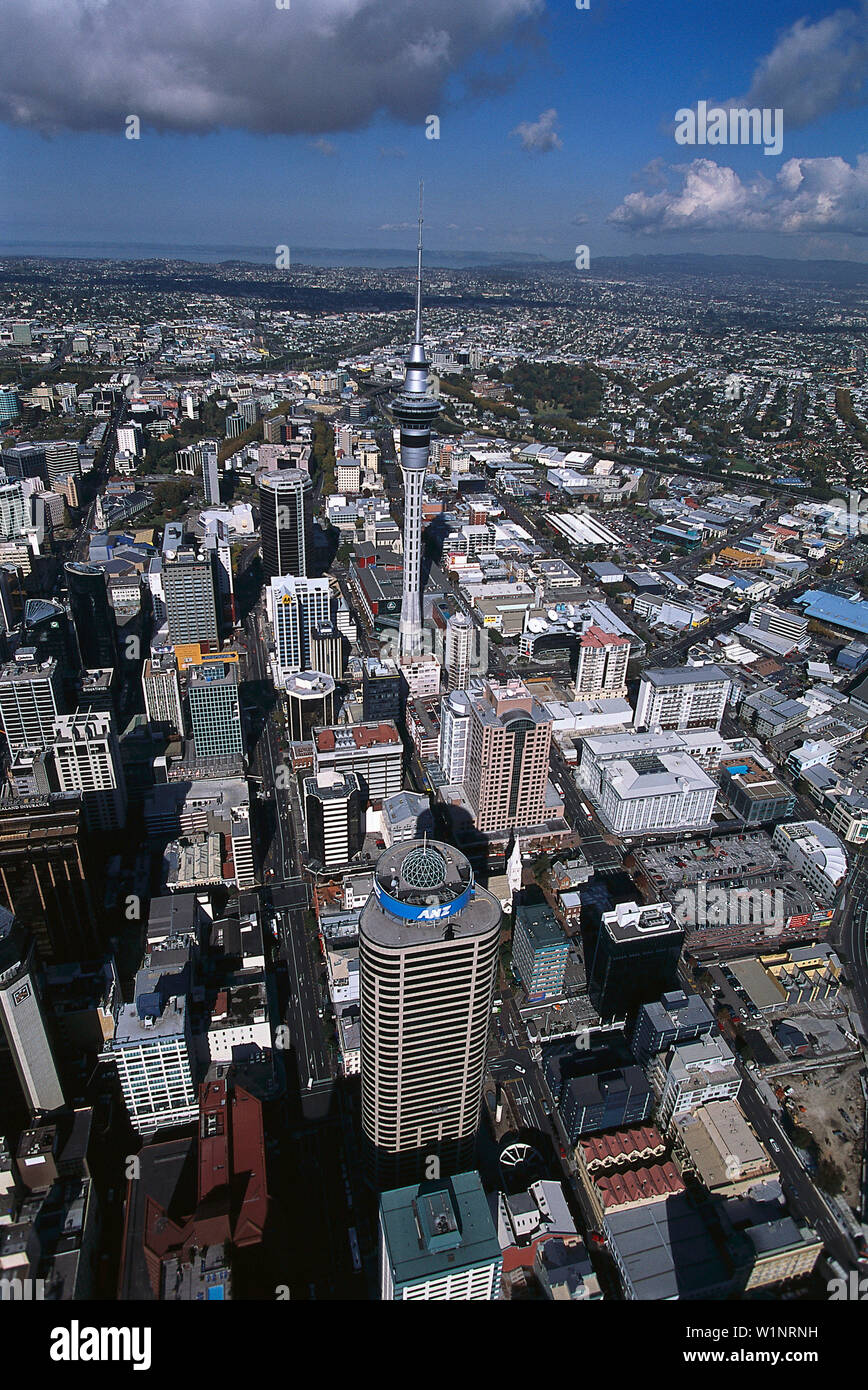 Aerial Photo, Sky Tower Auckland, New Zealand Stock Photo - Alamy