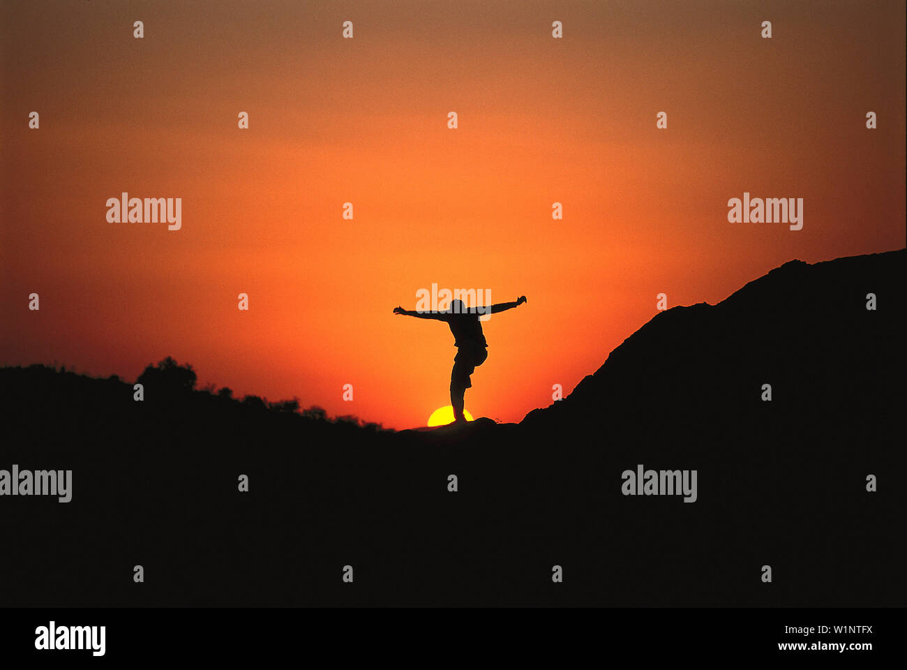 Woman, Jump, South Afrika Stock Photo