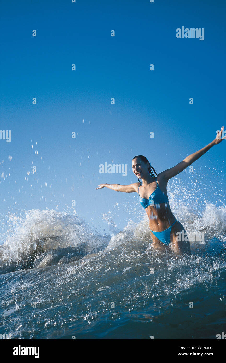 Frau, im Meer Stock Photo