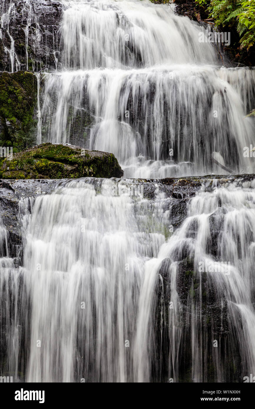 Purakaunui Falls, The Catlins, South Island, New Zealand Stock Photo