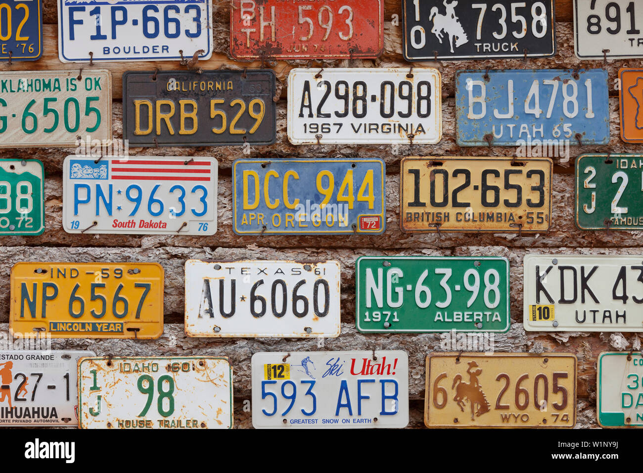 Nummernschilder, Kraftfahrzeug, Utah, USA Stock Photo