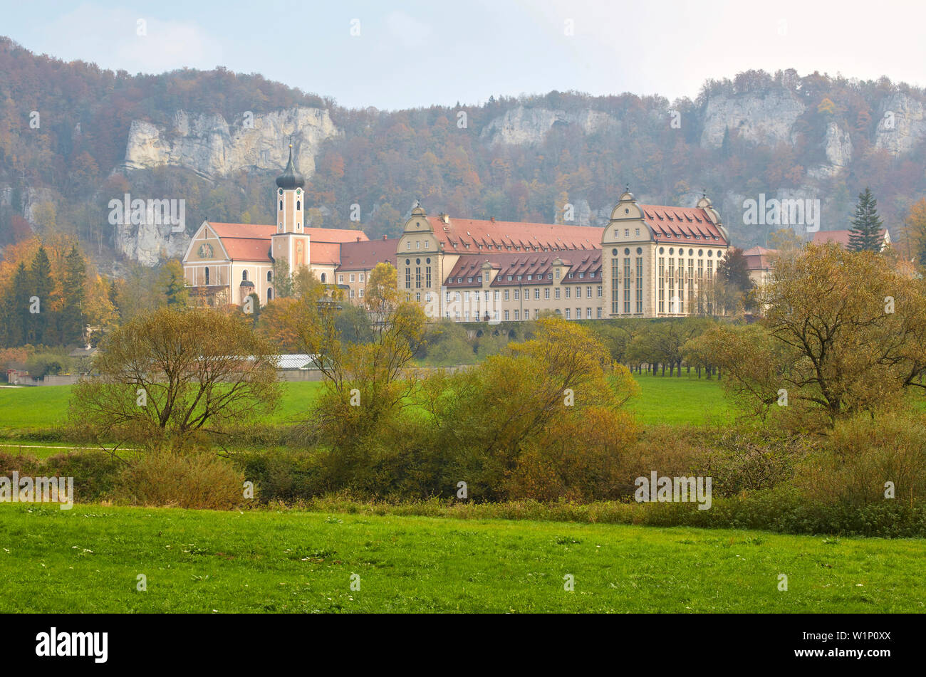 Beuron Monastery , River Danube , Schwäbische Alb , Baden-Württemberg , Germany , Europe Stock Photo