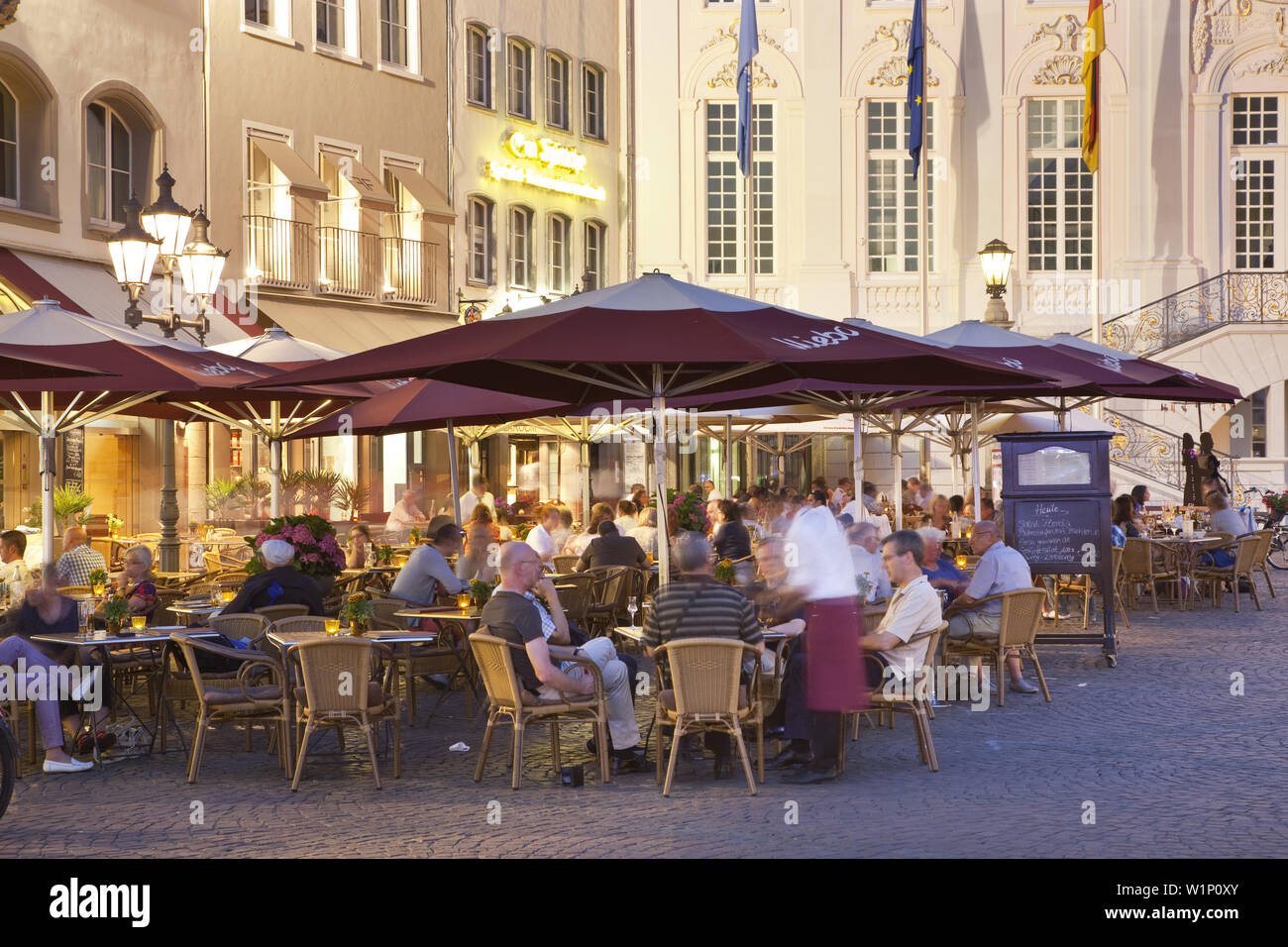 Cafe on the market square in Bonn, North Rhine-Westphalia, Germany Stock Photo