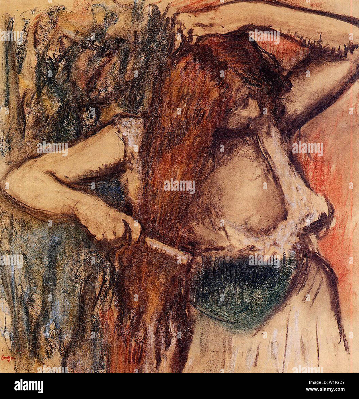 Edgar Degas - Woman Combing Her Hair 2 C 1894 Stock Photo
