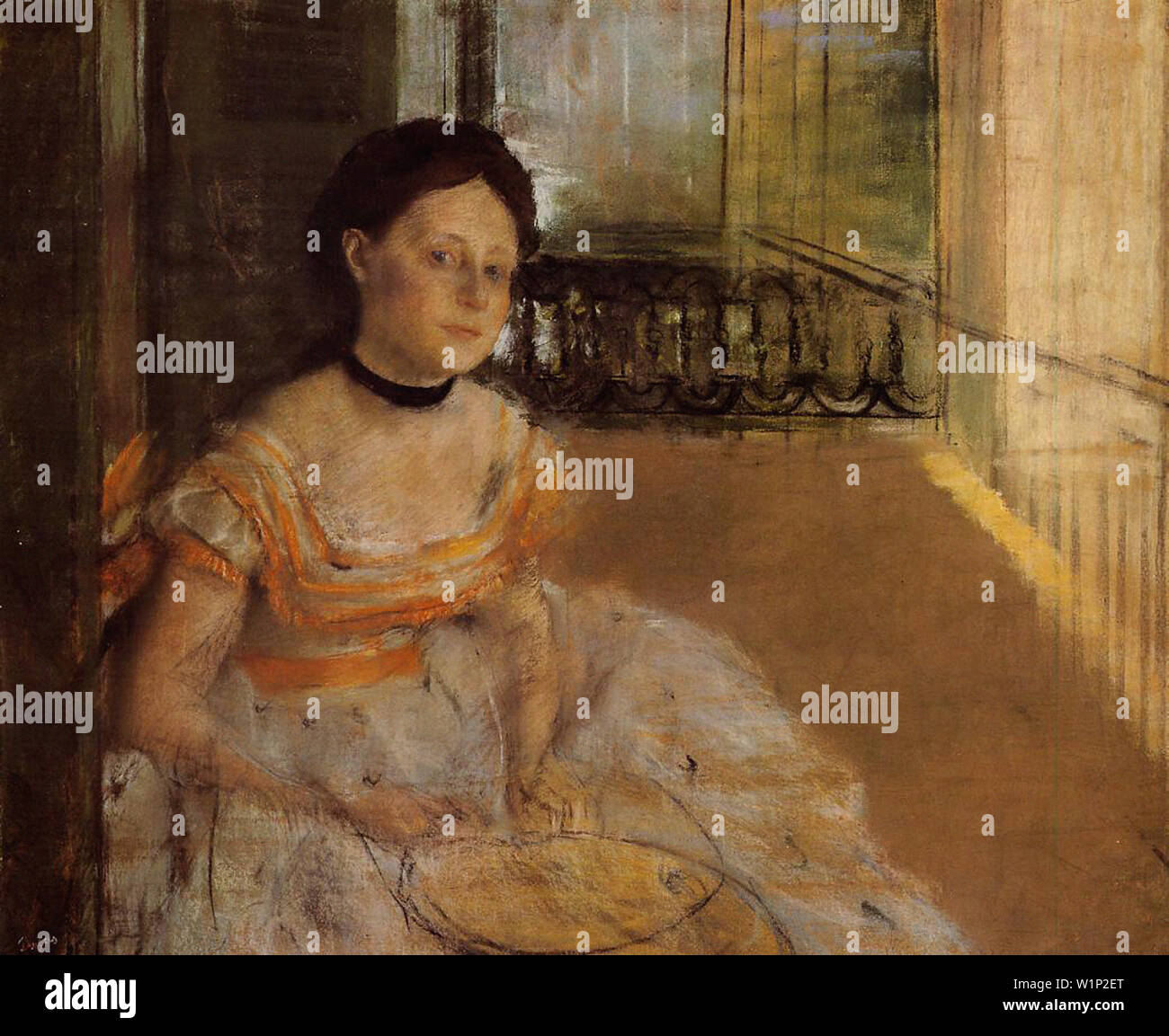 Edgar Degas - Woman Seated Balcony 1872 Stock Photo - Alamy