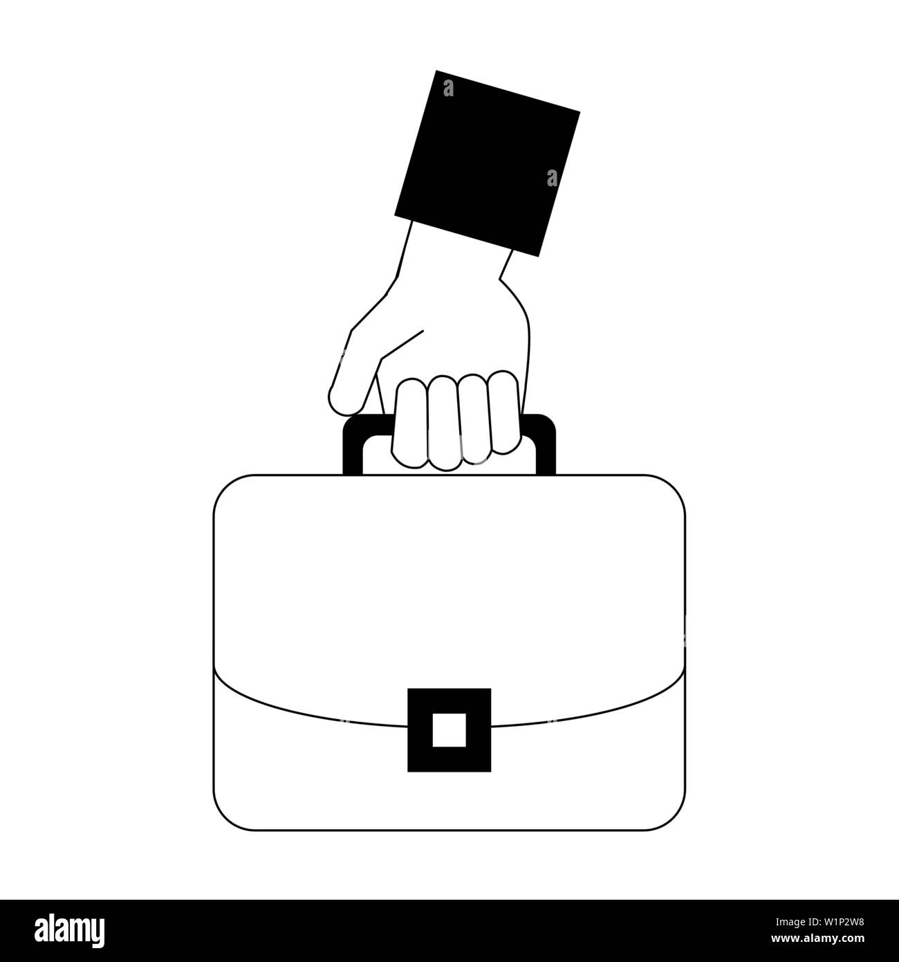 Hand with business briefcase symbol isolated Stock Vector Image & Art ...