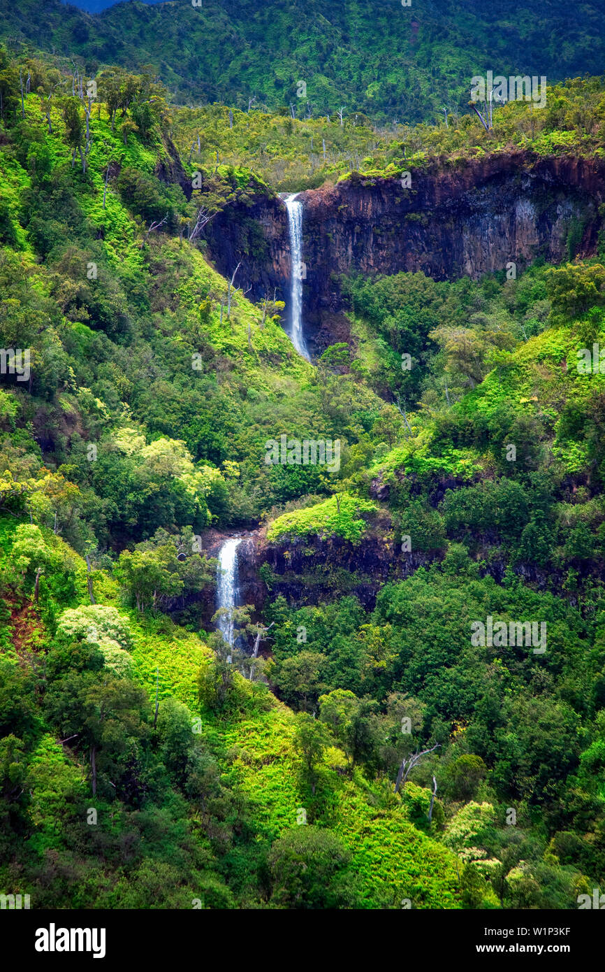 Kahili Falls ("Five Sisters Falls"). Kauai, Hawaii Stock Photo Alamy