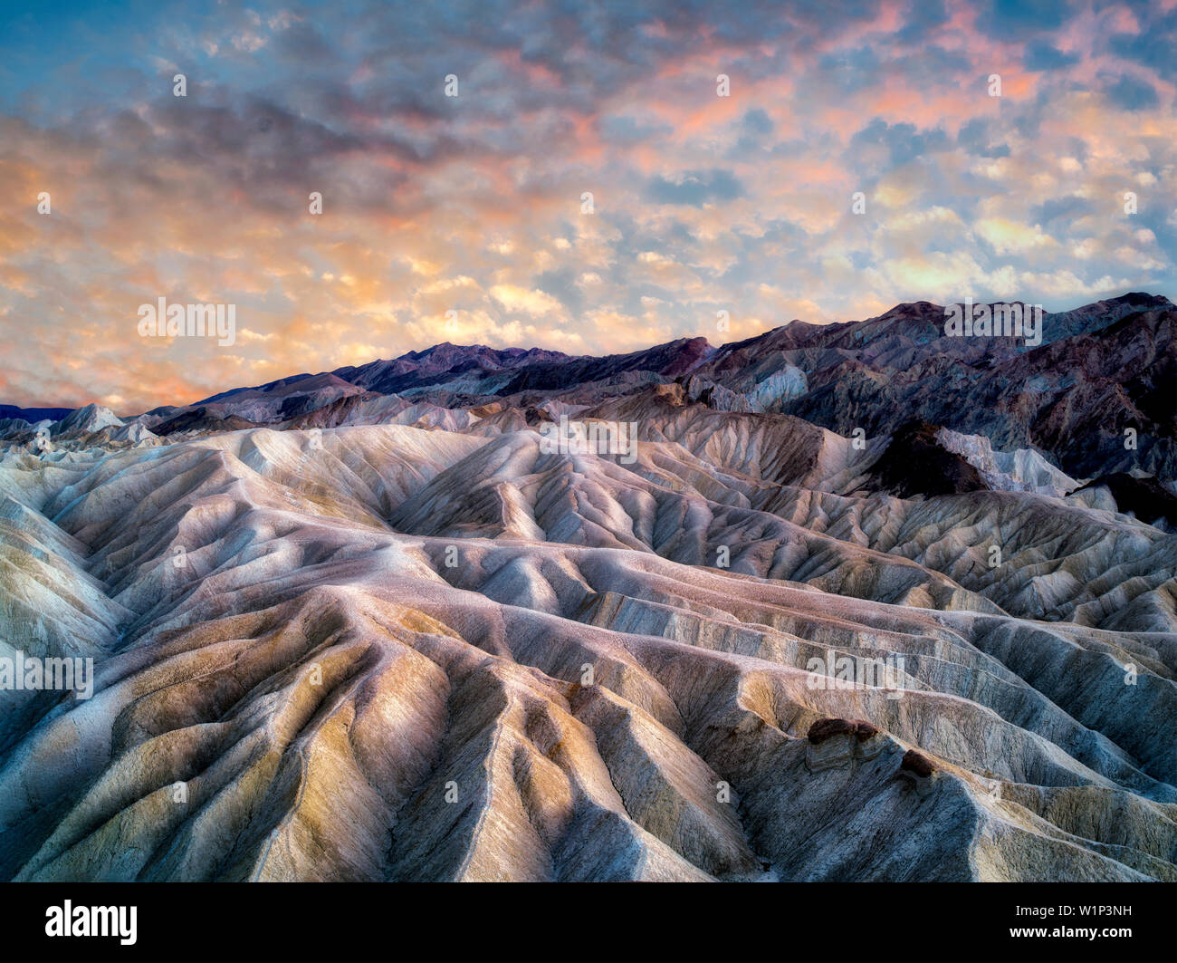 Sunset At Zabriskie Point Death Valley National Park California Stock Photo Alamy