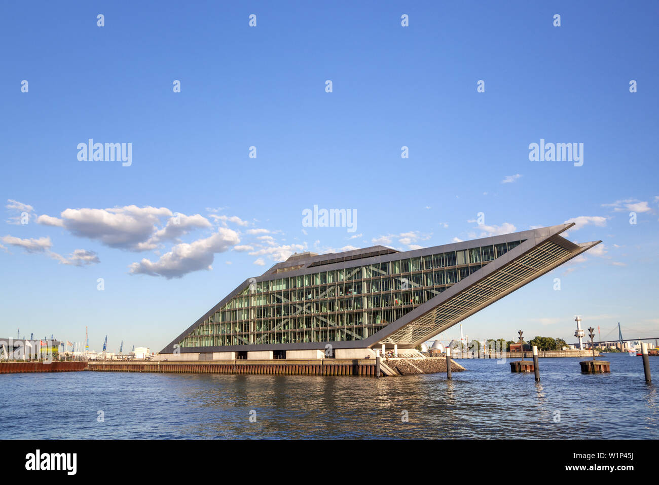 Modern architecture Dockland in the Port of Hamburg, Hanseatic City of Hamburg, Northern Germany, Germany, Europe Stock Photo