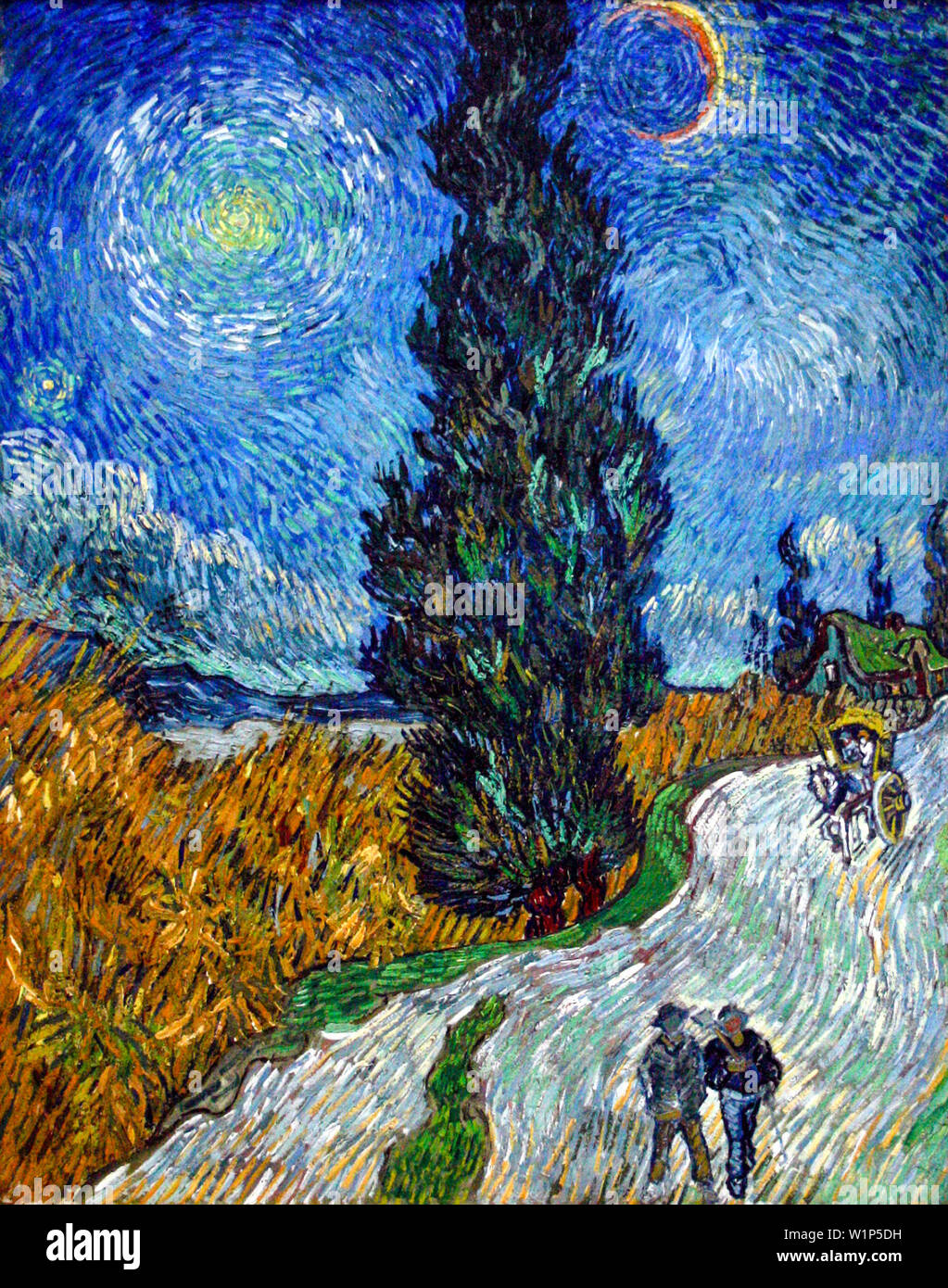Vincent Van Gogh, Road with Cypress and Star, Post Impressionist painting, 1890 Stock Photo