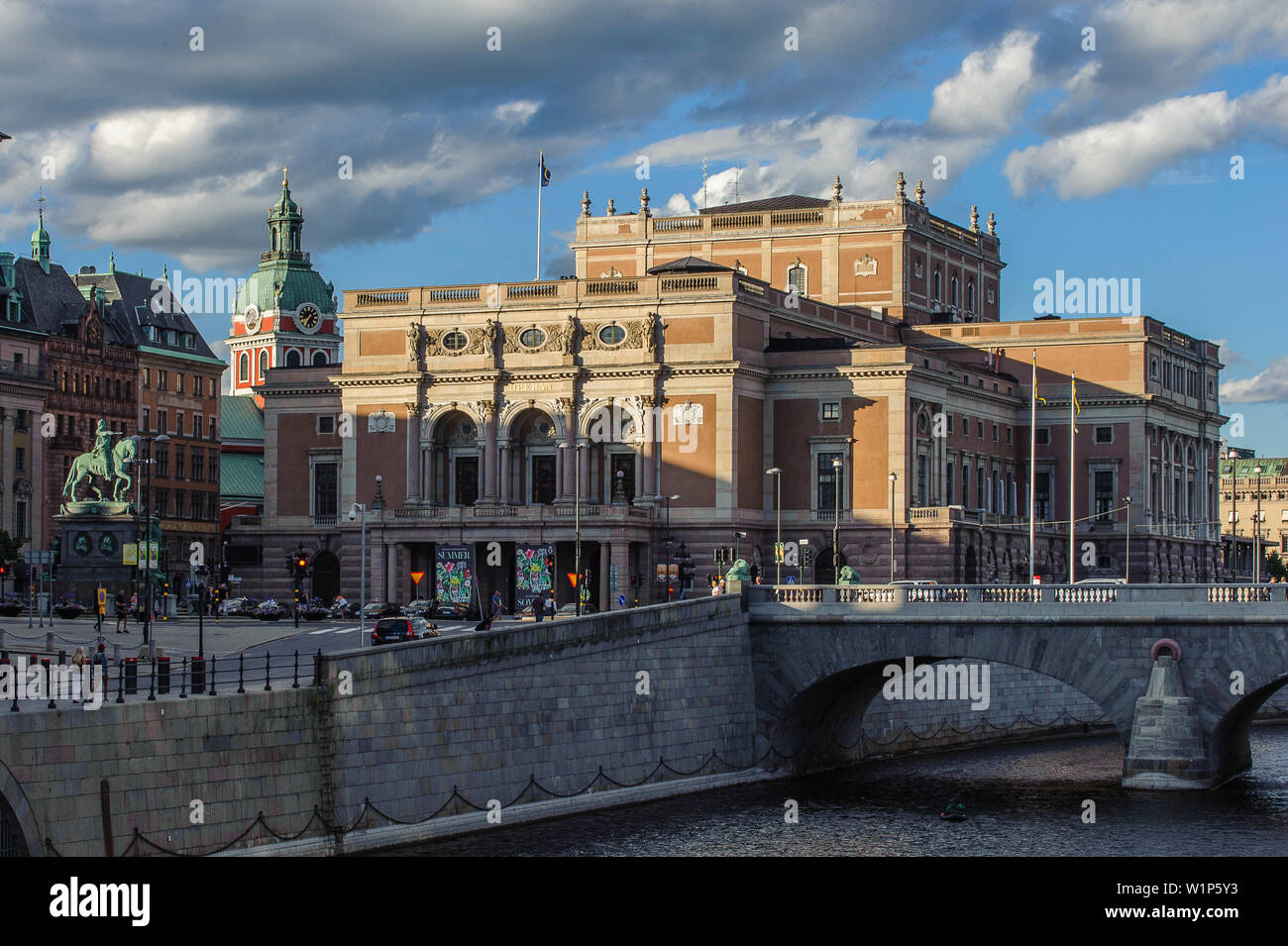 Gustav Adolfs Torg with opera, background Jakobskyrkan, Stockholm