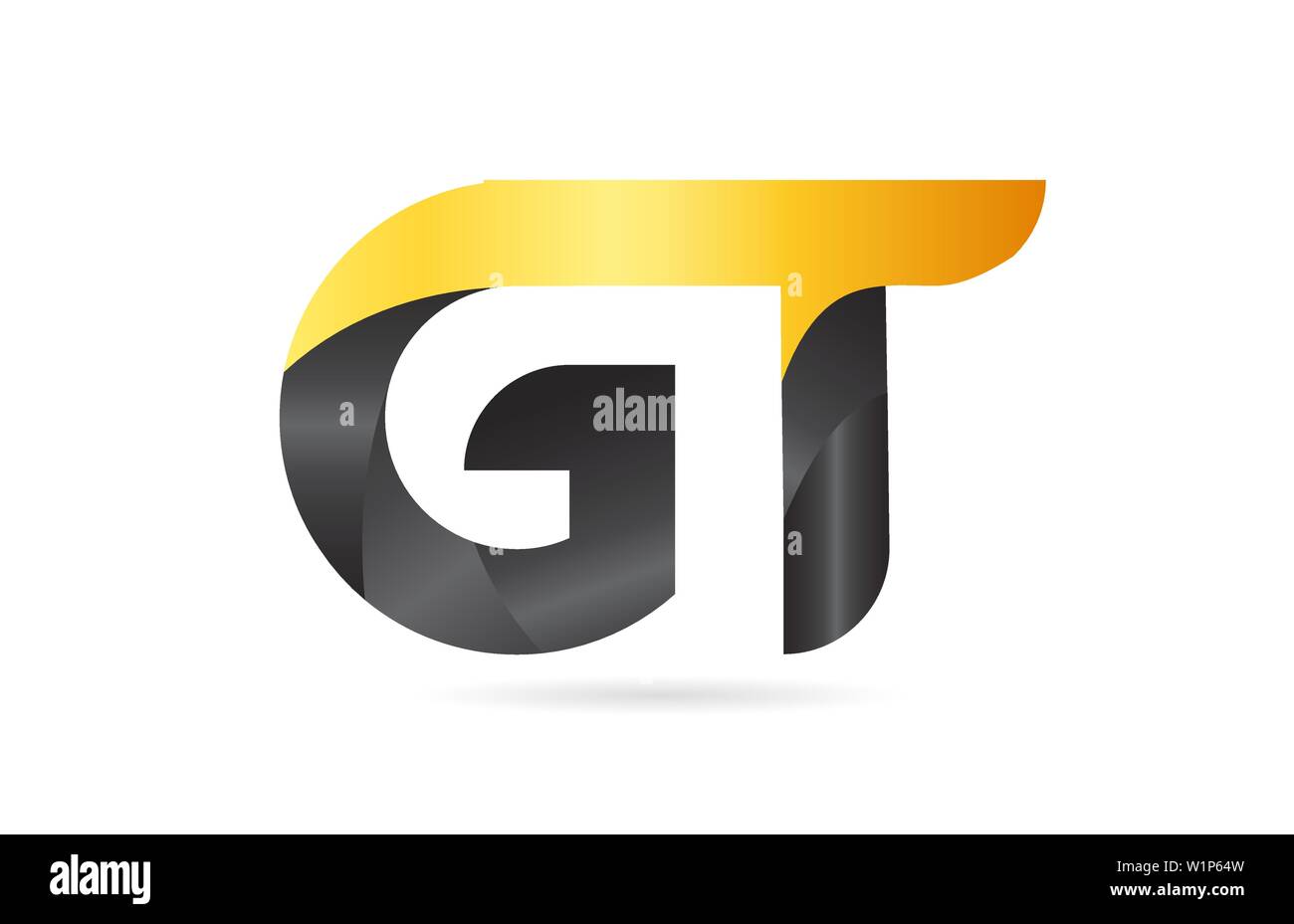 Joined Or Connected Gt G T Yellow Black Alphabet Letter Logo Combination Suitable As An Icon Design For A Company Or Business Stock Vector Image Art Alamy