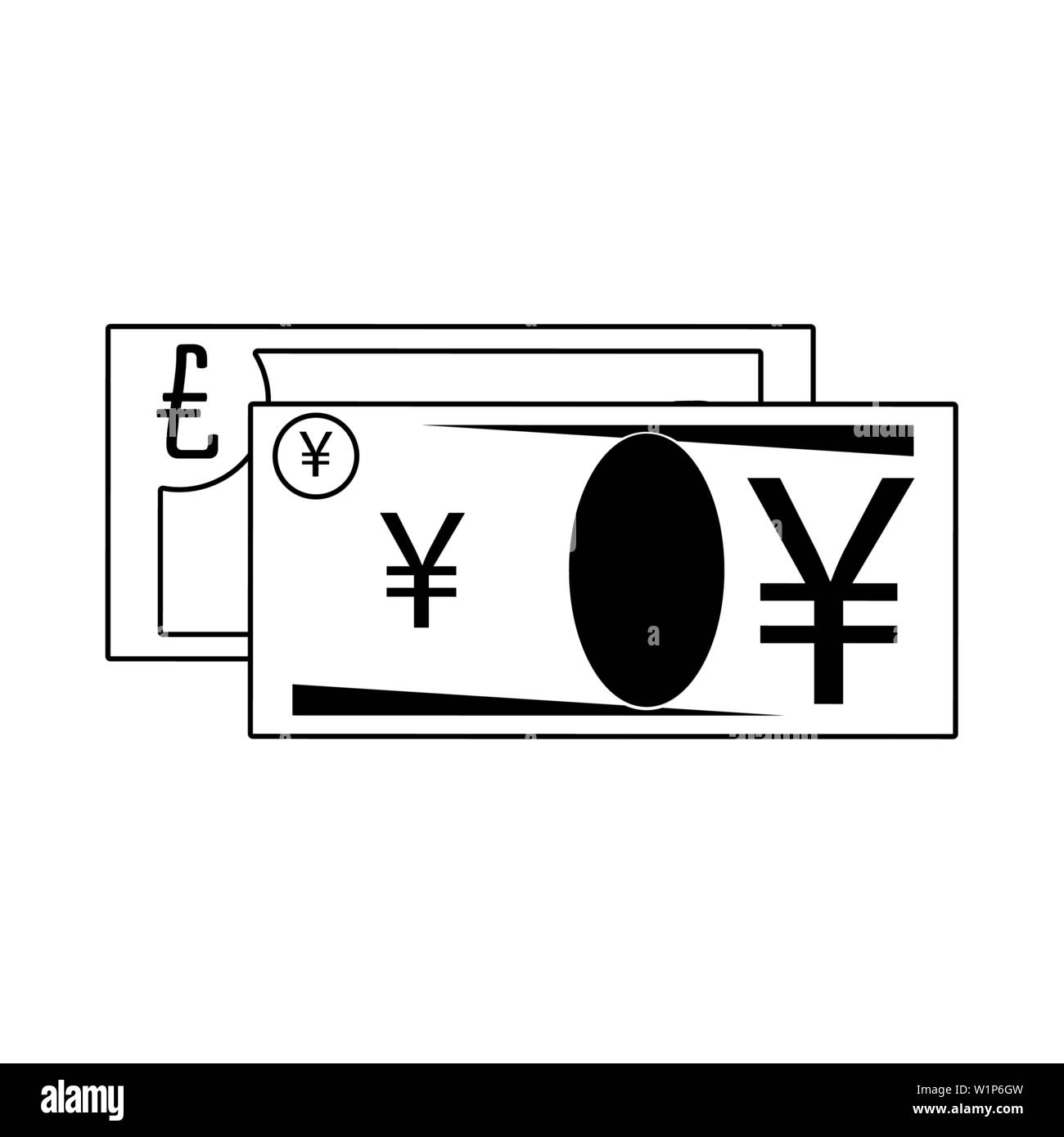 Money yen and euro cash billets Stock Vector Image &amp; Art - Alamy