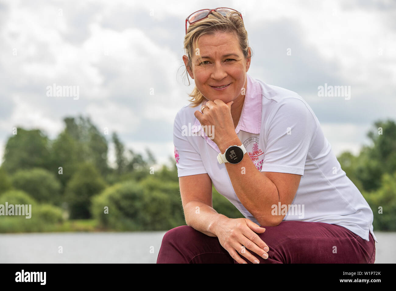 29 june 2019 Heerenveen, The Netherlands Speedskating Training on Summerice  Claudia Pechstein Stock Photo