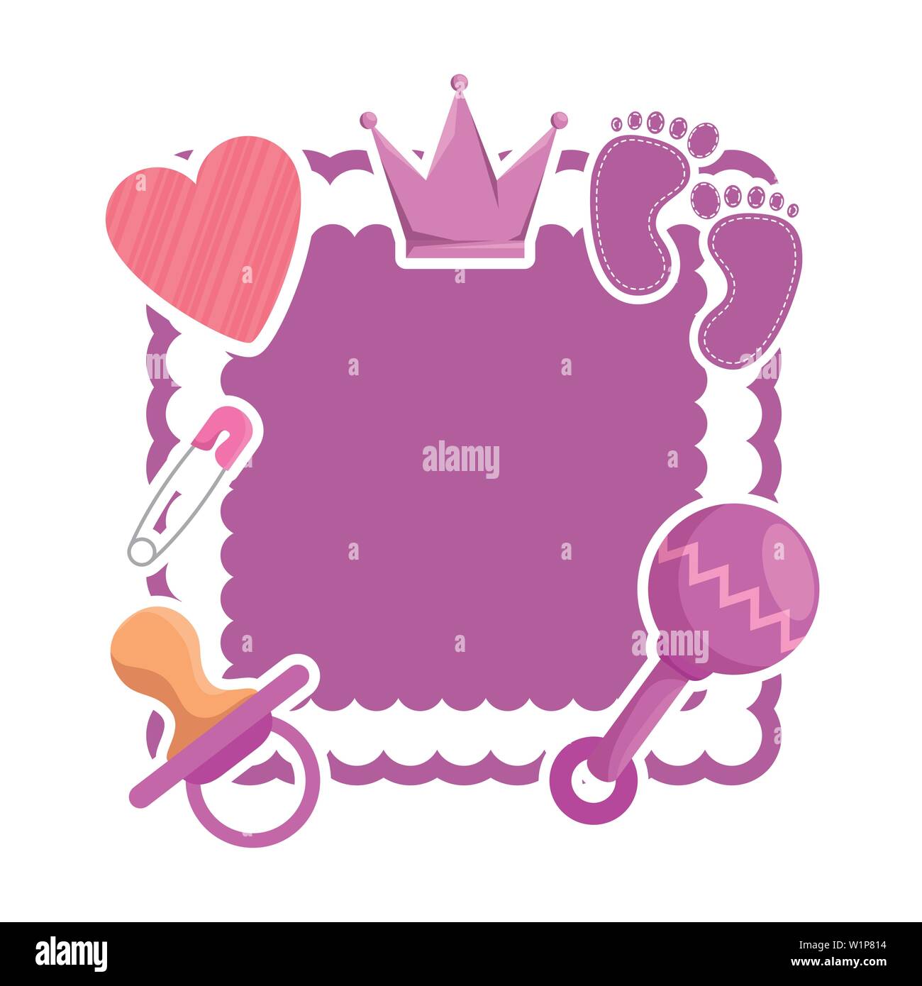 baby shower card frame invitation Stock Vector Image & Art - Alamy