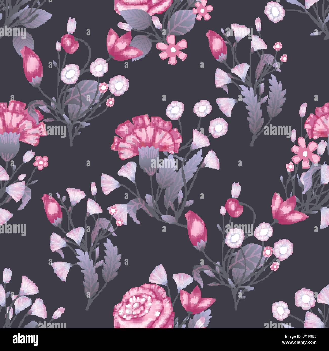 Seamless pattern Vector floral design with roses . Romantic background ...