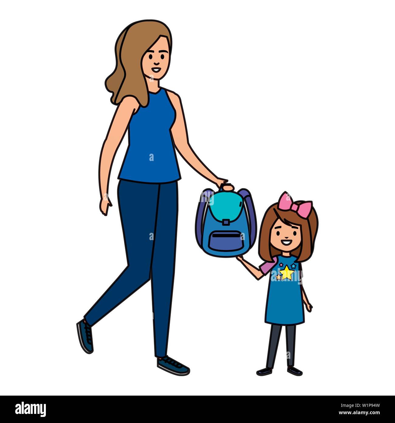 happy student girl with female teacher Stock Vector Image & Art - Alamy