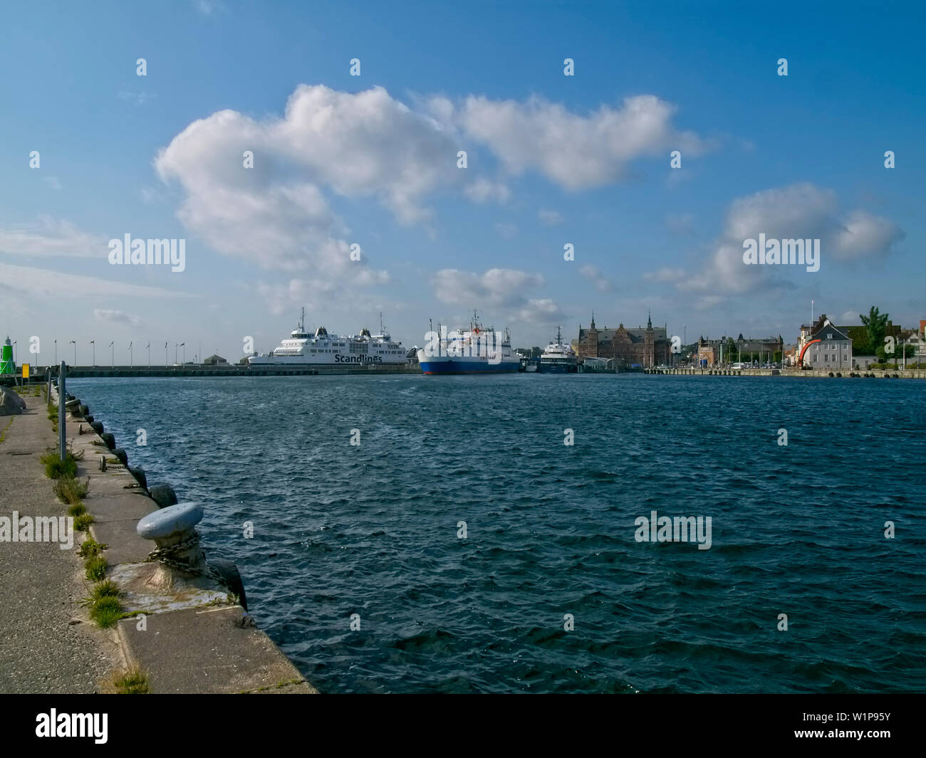 Ferry port of Helsingoer, Sjaelland, Denmark Stock Photo