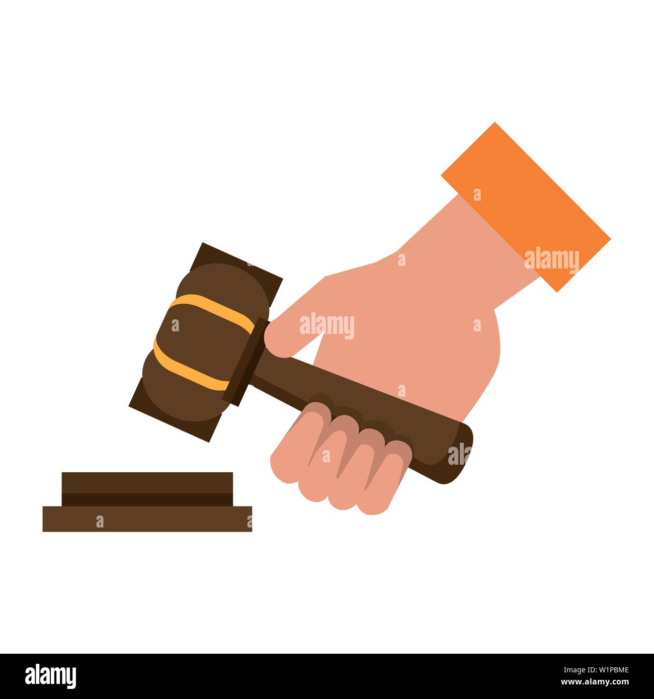 Justice Hand With Gavel Cartoon Isolated Stock Vector Image Art Alamy