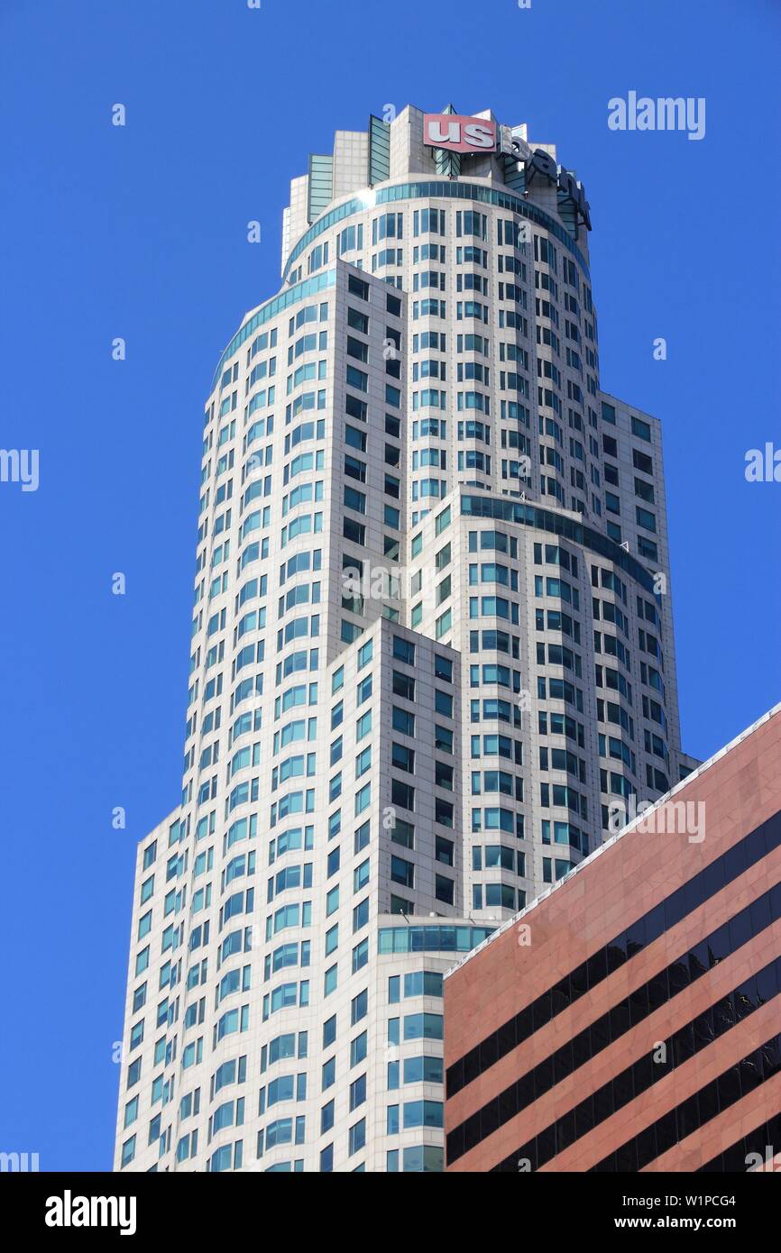 LOS ANGELES, USA APRIL 5, 2014 US Bank Tower skyscraper in Los