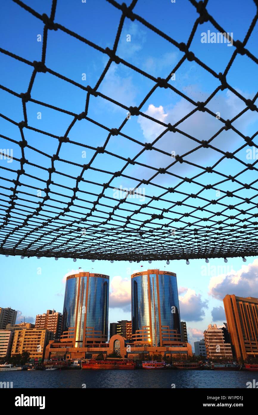 Fishing Net, Deira Twin Towers, Dubai Creek, Dubai, UAE, United Arab