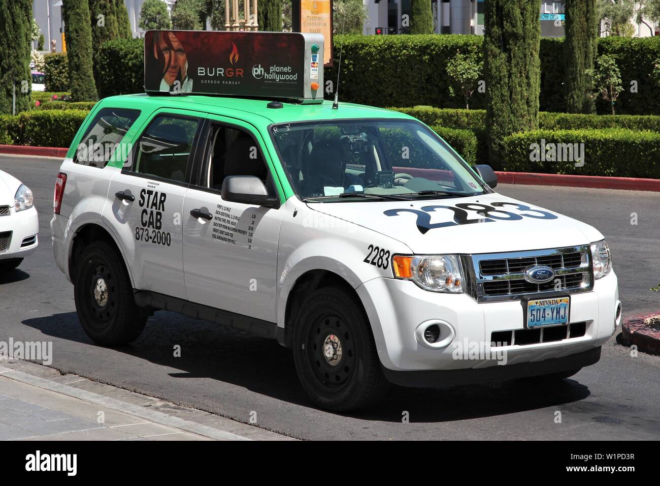 LAS VEGAS, USA - APRIL 14, 2014: Taxi cab in Las Vegas, Nevada. Nevada
