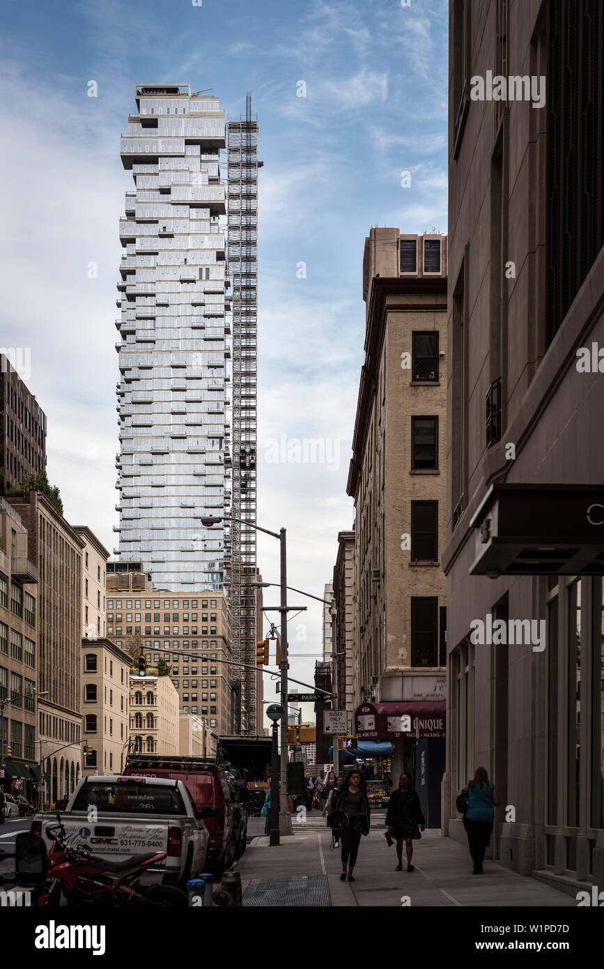 herzog & de meuron's 56 leonard jenga tower, Manhattan, NYC, New York City, United States of America, USA, North America Stock Photo