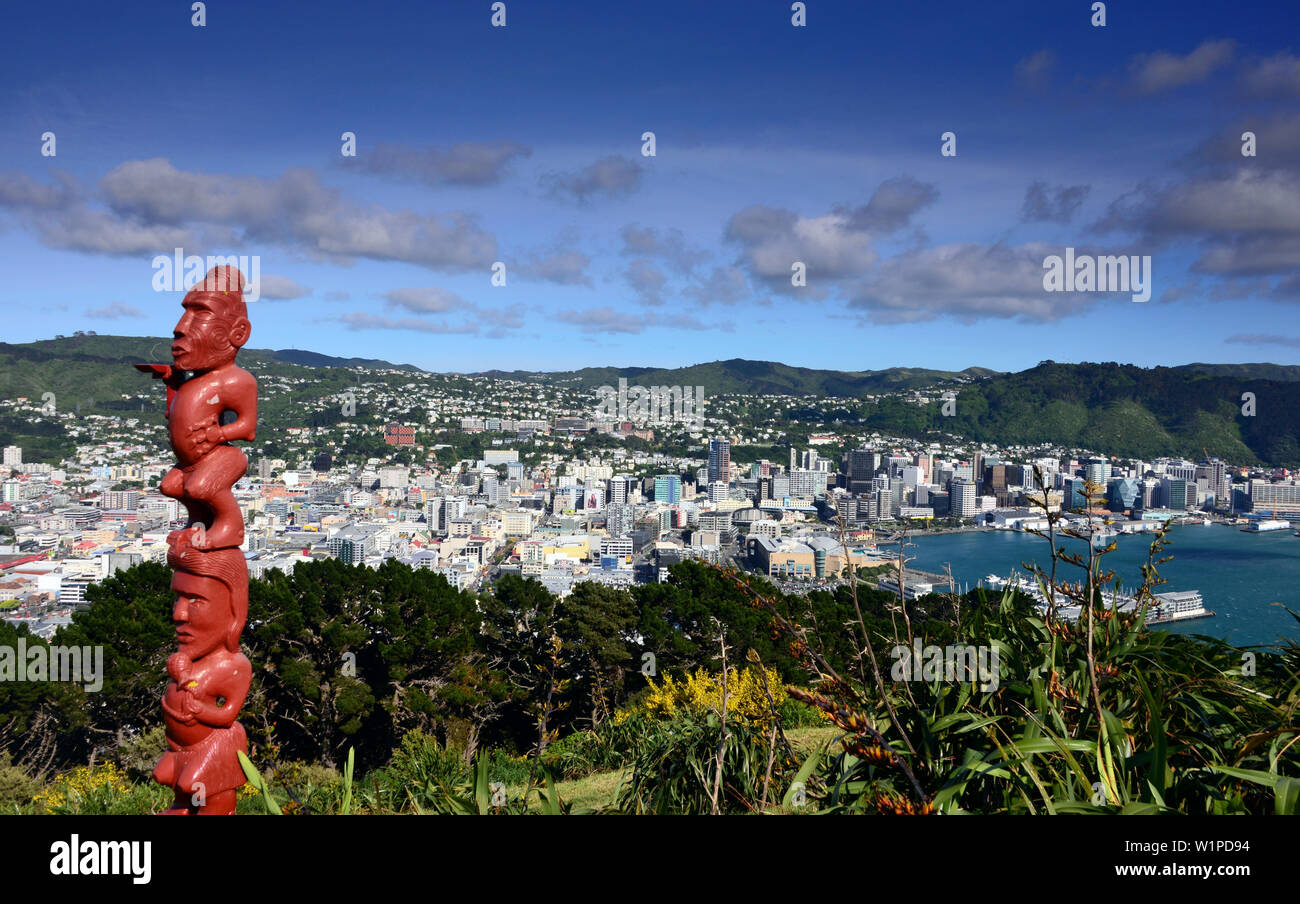 View from Mount Victoria, Wellington, North Island, New Zealand Stock Photo