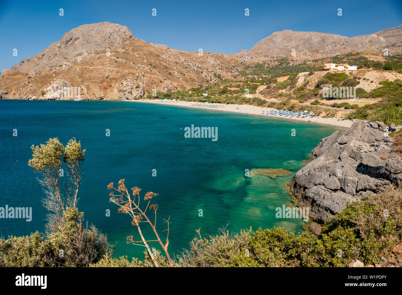 Souda Beach and bay, Plakias, Crete, Greece, Europe Stock Photo Alamy