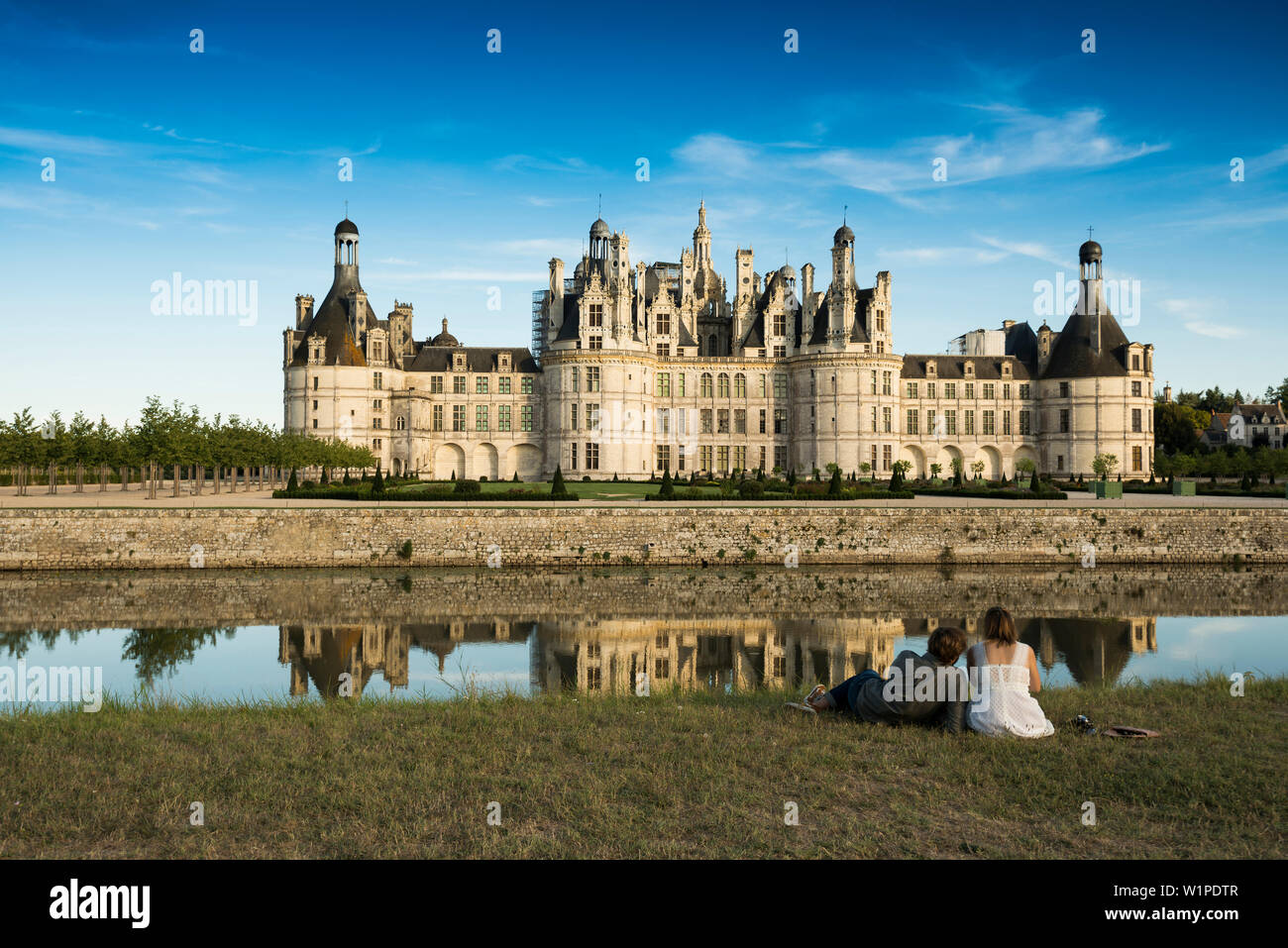 Chambord Castle, North Facade, UNESCO World Heritage Site, Chambord, Loire, Department Loire et Cher, Centre Region, France Stock Photo