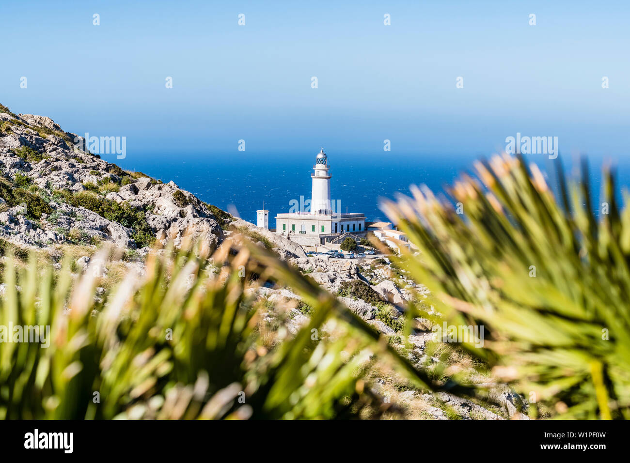 Lighthouse, Cap Formentor, Tramuntana Mountains, Mallorca, Spain Stock Photo